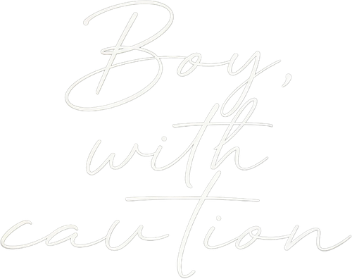 Boy, with Caution logo