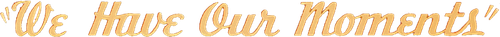 We Have Our Moments logo